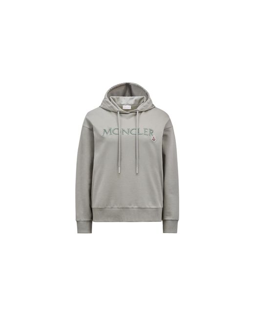 Moncler Gray Embroidered Logo Hoodie
