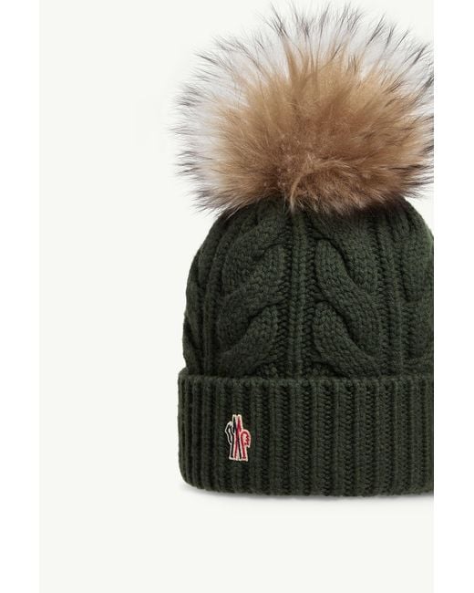 Gorro De Cachemira/Lana Con Pompón, Mujer, Talla Moncler de color Green