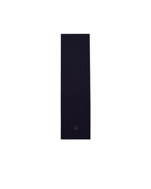 Moncler Blue Logo Wool Scarf for men