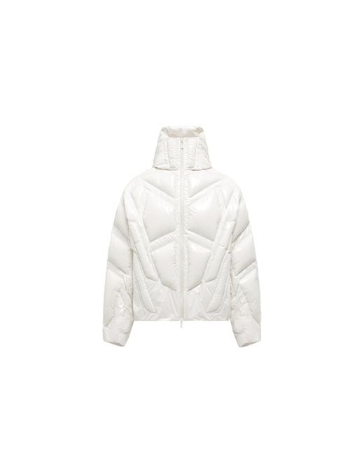 Moncler x A$AP ROCKY White Moncler Bahianinha Hooded Short Down Jacket for men