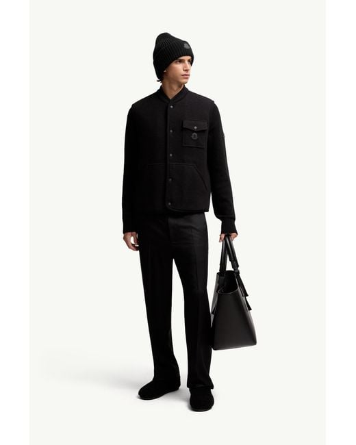 Moncler Weste Aus Wollbouclé, Herren, Größe in Black für Herren
