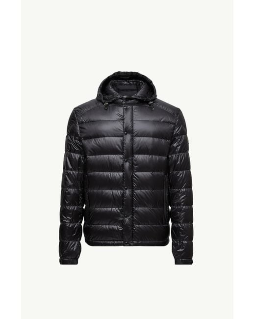 Moncler Black Gliere Hooded Short Down Jacket for men