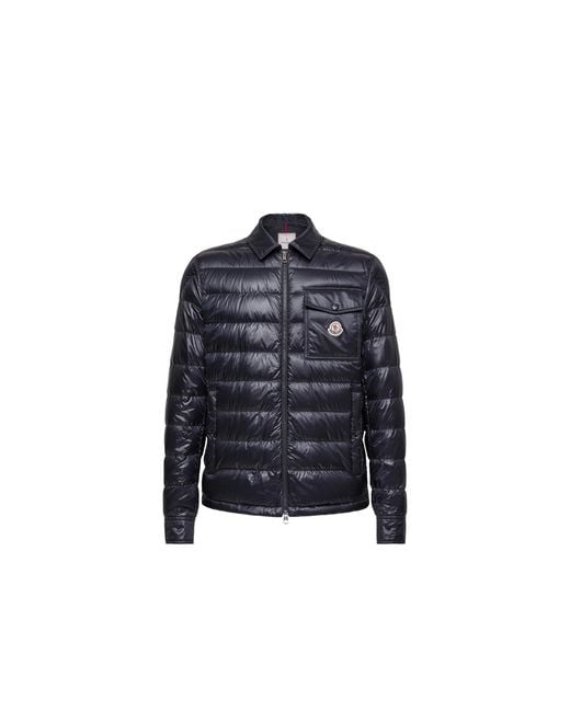 Moncler Blue Mourillon Down Shirt Jacket for men