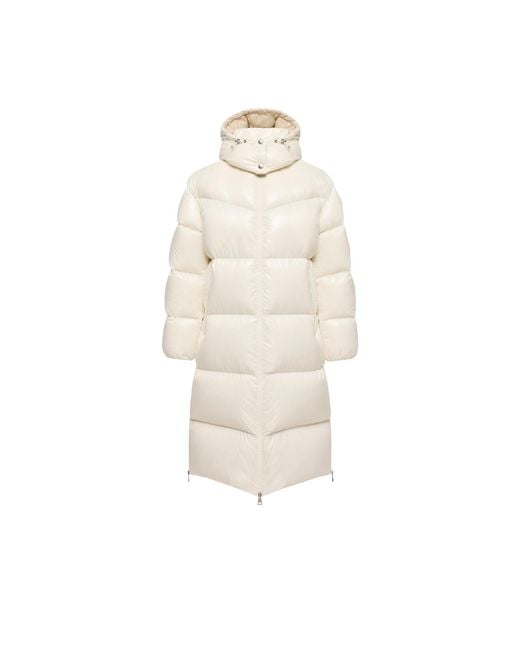 Moncler Natural Moncler Harfang Hooded Long Down Coat