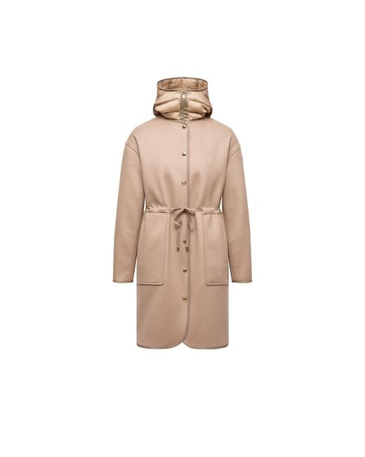 Moncler Natural Moncler Bonreposse 3-In-1 Wool & Cashmere Long Down Jacket