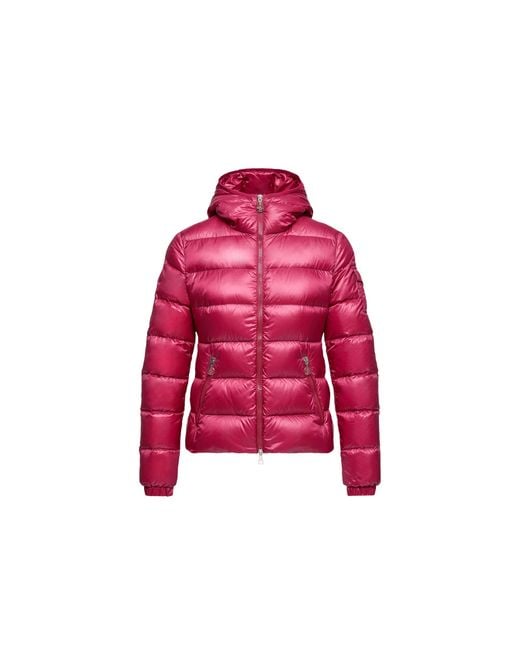 Moncler Red Moncler Glesse Hooded Short Down Jacket