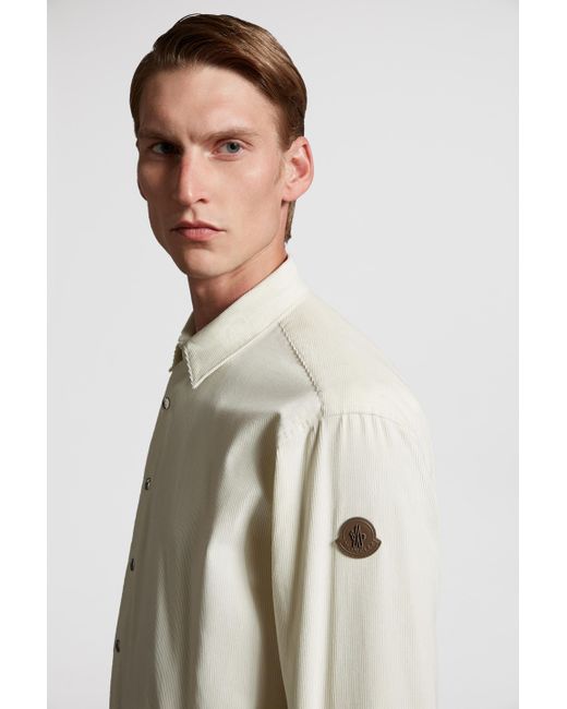 Moncler White Corduroy Shirt for men