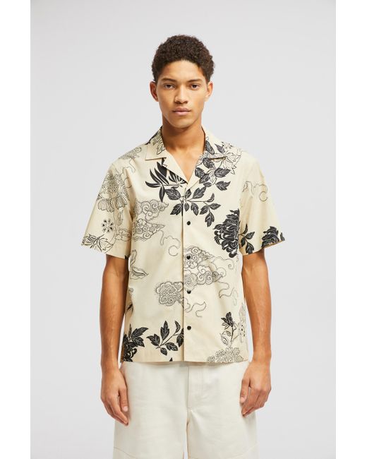 Moncler Baumwollhemd Mit Floralem Print, Herren, Größe in Metallic für Herren