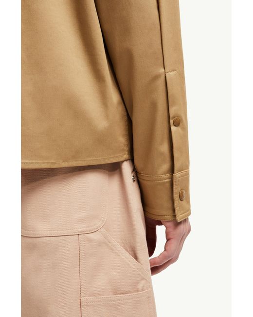 Moncler Natural Cotton Gabardine Zip-Up Shirt Jacket for men