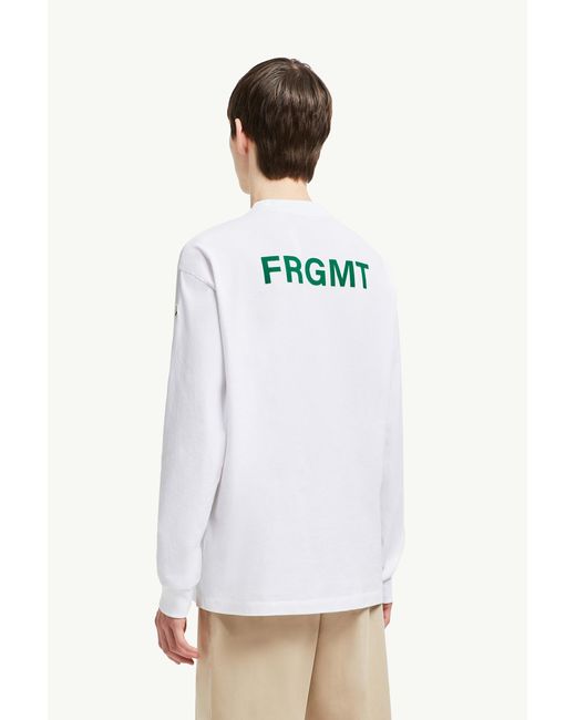 MONCLER X FRGMT White Cartoon Logo Long Sleeve T-Shirt for men