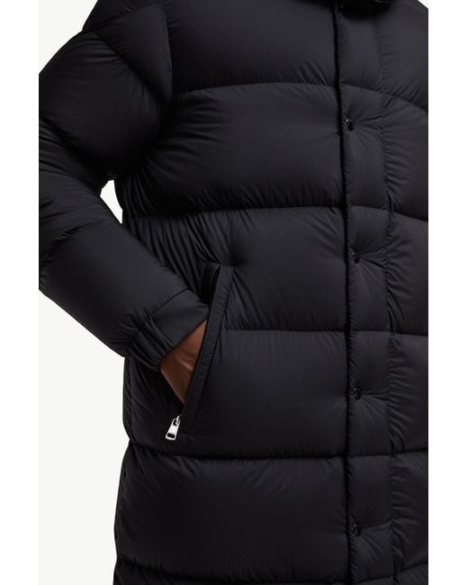 Moncler Black Hanoverian Hooded Long Down Jacket for men