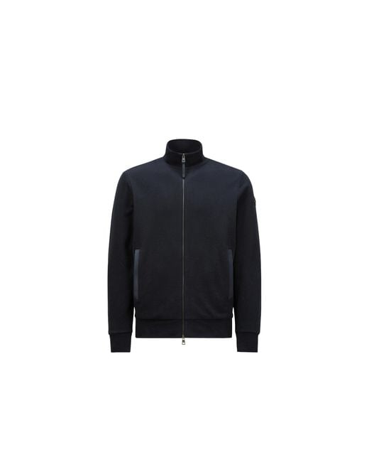 Sweat En Coton Et Cachemire À Bordure En Daim Moncler pour homme en coloris Blue