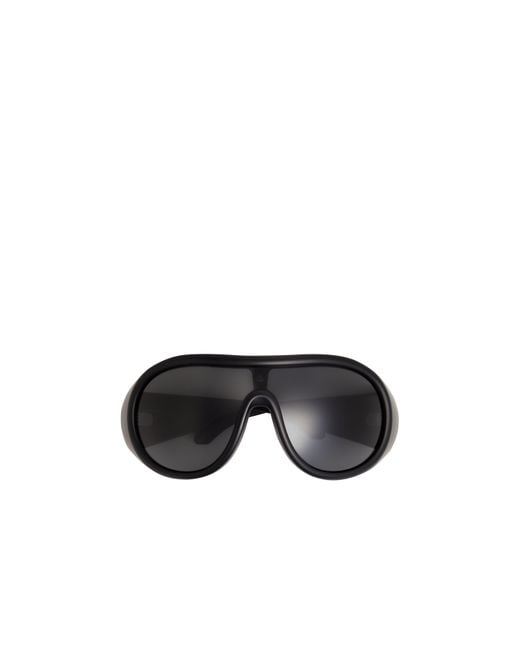 Moncler Black Futuristic Oval Pilot Sunglasses