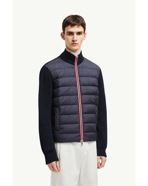 Moncler Black Padded Cotton Zip-Up Cardigan for men