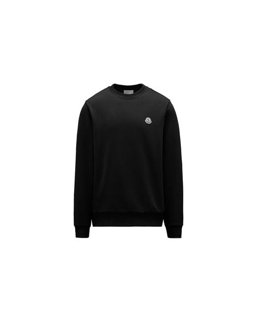 Moncler Black Logo-patch Cotton Sweatshirt for men