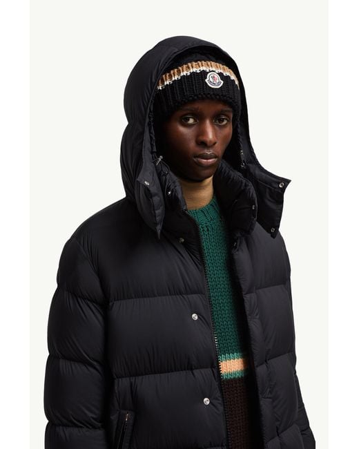 Moncler Black Hanoverian Hooded Long Down Jacket for men