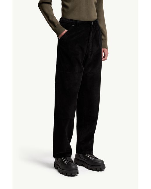 Moncler Black Corduroy Jogging Trousers for men
