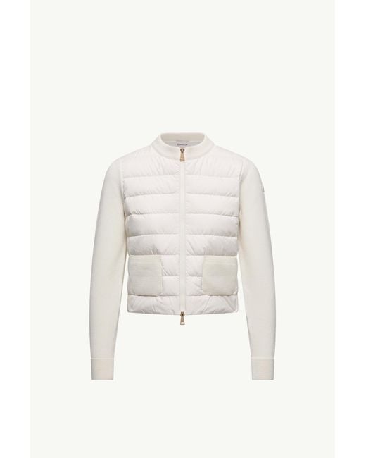Cárdigan Con Cremallera De Lana Acolchada, Mujer, Talla Moncler de color White