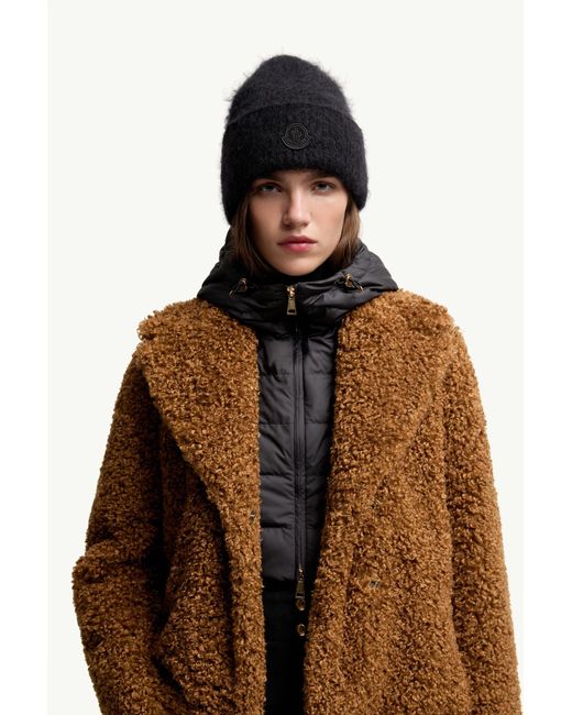 Moncler Black Mütze Aus Einer Wolle-Mohair-Mischung, Damen, Größe