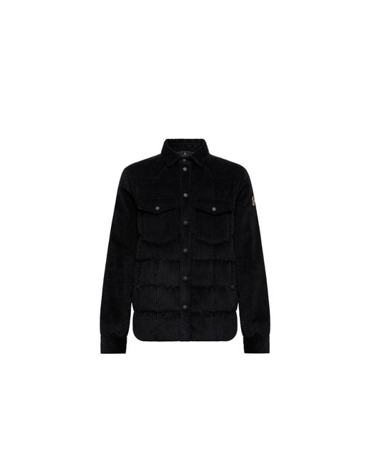 Moncler Gelt Cord-Daunen-Hemdjacke, Herren, Größe in Black für Herren