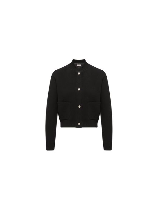 Moncler Black Moncler Wool & Cashmere Blend Padded Cardigan
