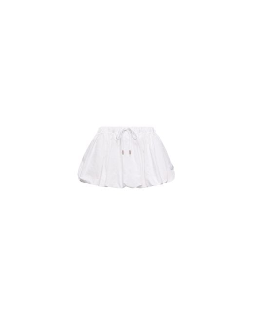 Moncler White Moncler Cotton Blend Balloon Mini Skirt
