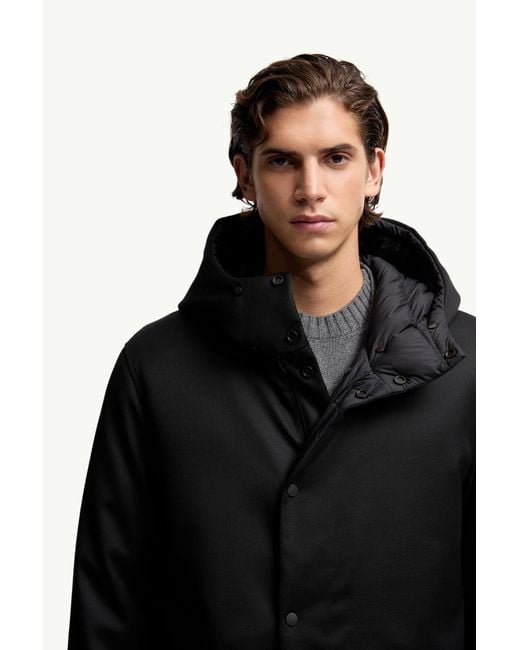 メンズ Moncler Merri ロングダウンジャケット Black