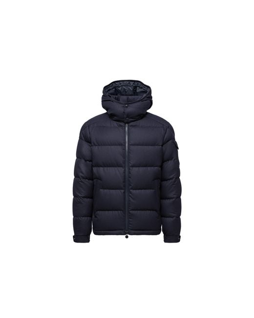 Doudoune Courte À Capuche En Flanelle De Laine Montgenevre Moncler pour homme en coloris Blue