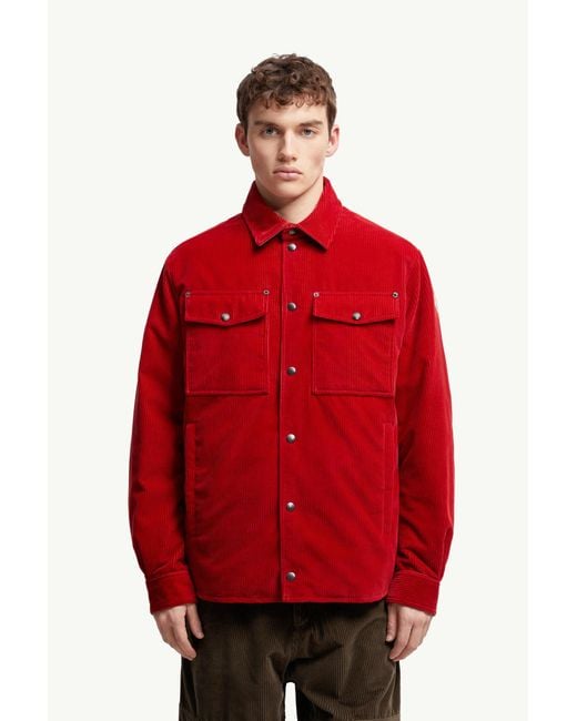 Moncler Ambroisie Daunen-Hemdjacke Aus Cord, Herren, Größe in Red für Herren