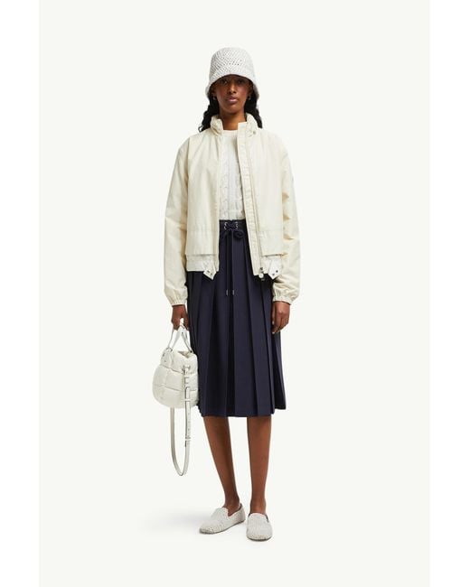 Moncler Blue Wool Blend Pleated Midi Skirt