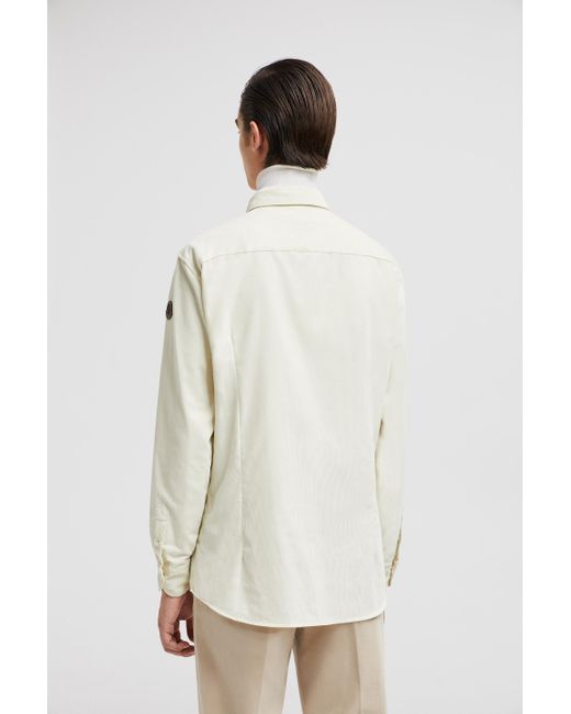 Moncler White Corduroy Long Sleeve Shirt for men