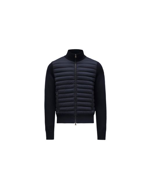 Moncler Blue Padded Crêpe Cotton Zip-Up Cardigan for men