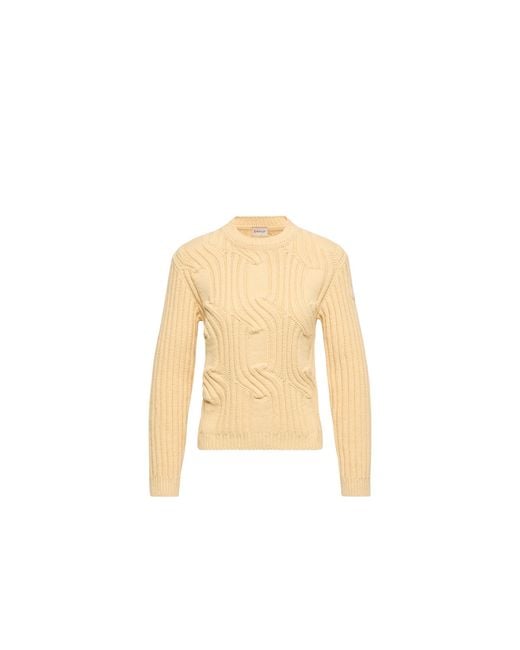 Moncler Natural Moncler Chain Knit Cotton Blend Jumper