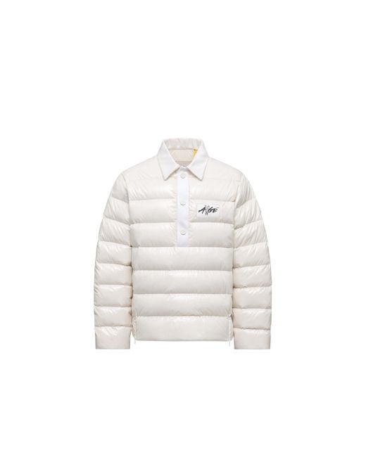 Moncler x A$AP ROCKY White Moncler Vardar Down Polo Shirt Jacket for men