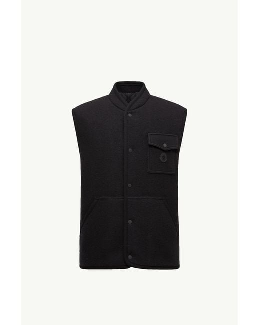 Moncler Weste Aus Wollbouclé, Herren, Größe in Black für Herren