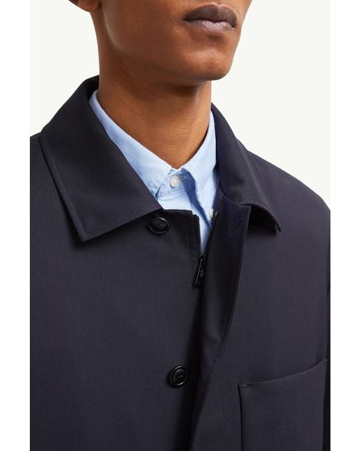 メンズ Moncler Plumelダウンシャツジャケット Blue