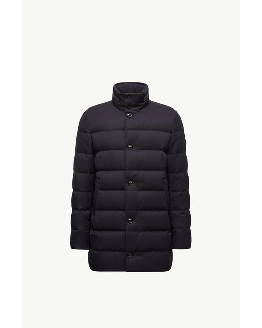 Moncler Blue Vallonpierre Hooded Long Down Jacket for men
