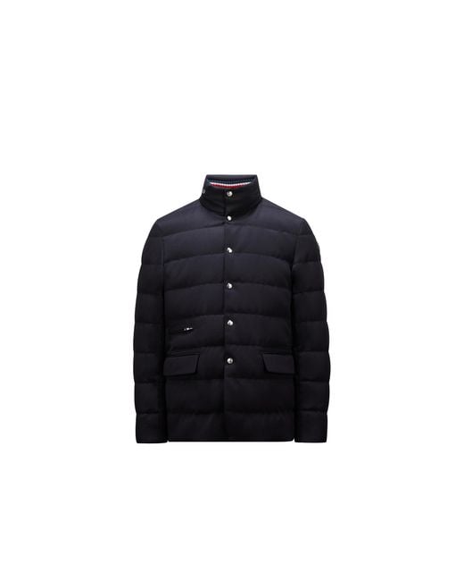 Moncler Black Moncler Bess Hooded Wool Short Down Jacket for men