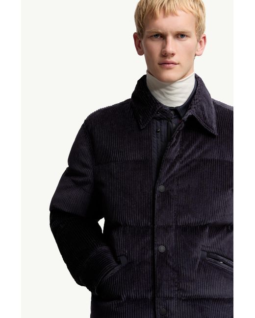 Moncler Blue Elgon Corduroy Down Ski Jacket for men