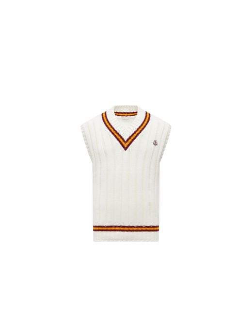 Moncler White Sleeveless Knitwear for men