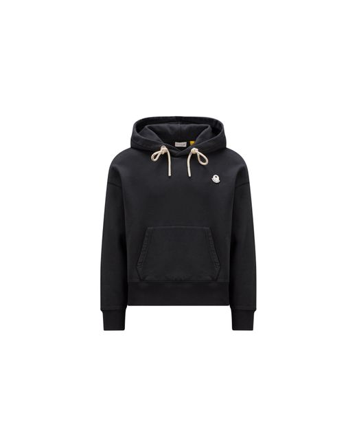 8 MONCLER PALM ANGELS Black Logo Patch Hoodie