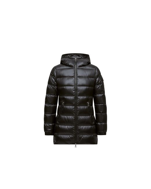 Moncler Black Glements Hooded Mid-Length Down Jacket