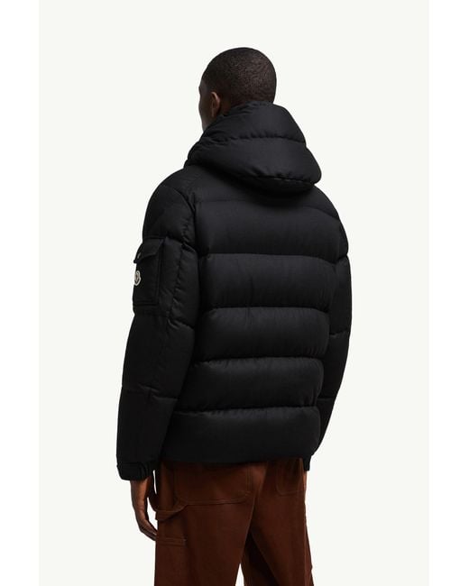 Moncler Black Vezere Hooded Flanelle Short Down Jacket for men