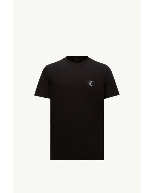 Camiseta De Algodón Con Motivo De Logotipo Difuminado, Hombre, Talla Moncler de hombre de color Black