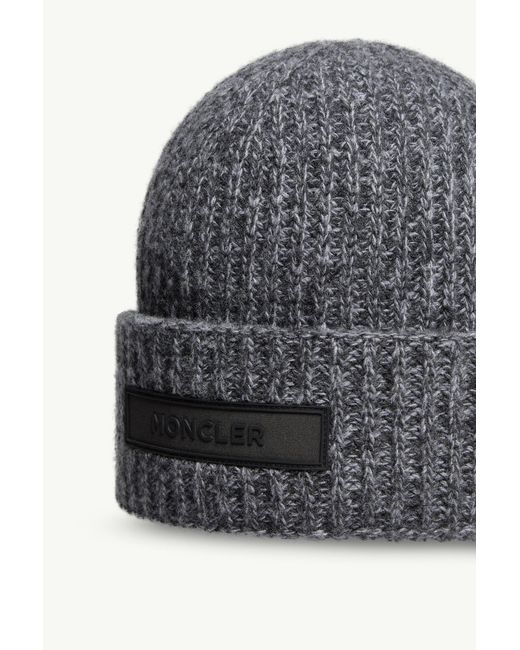 Gorro De Lana Mouliné Y Cachemira, Hombre, Talla Moncler de hombre de color Gray