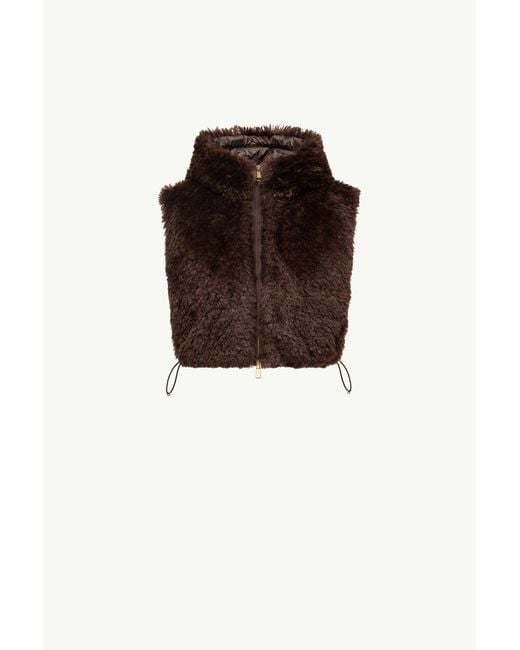 Peto Efecto Peluche Con Capucha Y Relleno De Plumón, Mujer, Talla Moncler de color Brown
