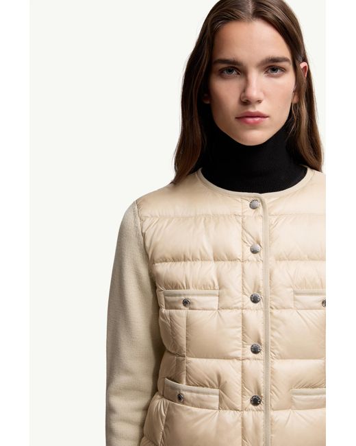 Cárdigan De Lana Acolchado, Talla Moncler de color Natural