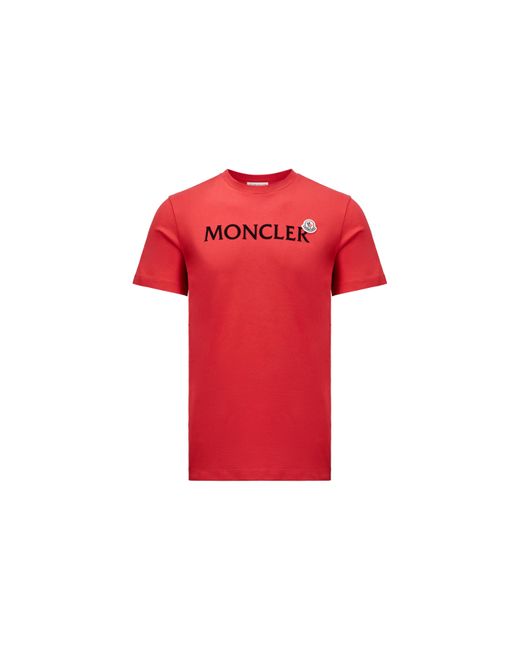 T-shirt avec logo Moncler pour homme en coloris Red