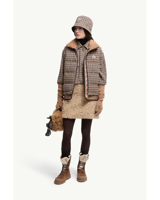 Moncler Brown Touvet Daunenweste Aus Wollmischung, Damen, Größe