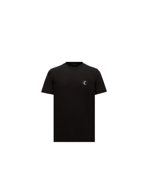 Camiseta De Algodón Con Motivo De Logotipo Difuminado, Hombre, Talla Moncler de hombre de color Black